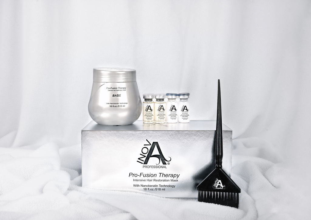 Inova Professional ProFusion Therapy jar with color brush for easy application