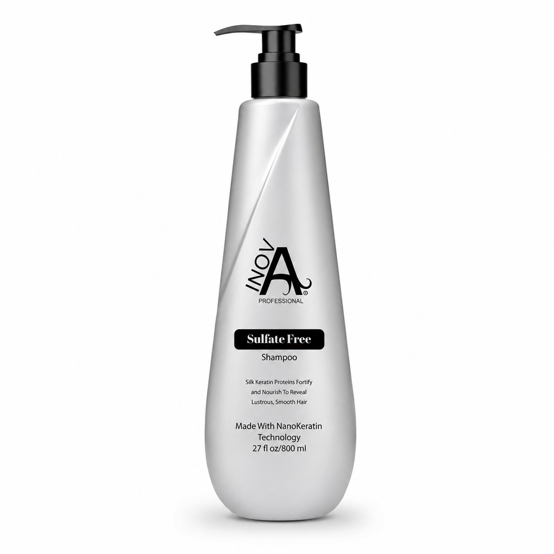 Inova Professional Sulfate-Free Shampoo 27 oz bottle with NanoKeratin Technology for keratin-treated, smooth, shiny, and healthy-looking hair
