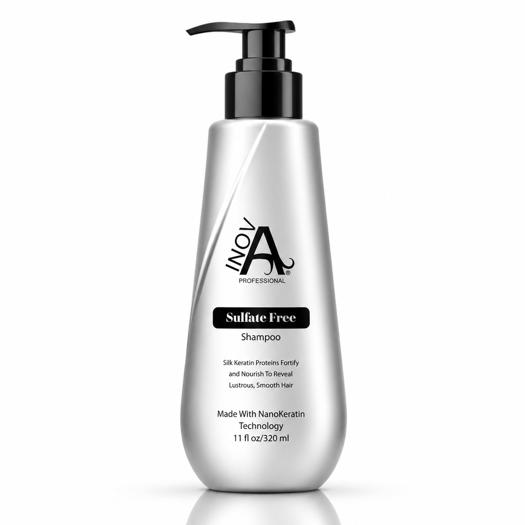 Gently cleanse and protect keratin-treated and color-treated hair with Inova Professional Sulfate-Free Shampoo. Helps maintain smoothness, shine, and hydration.