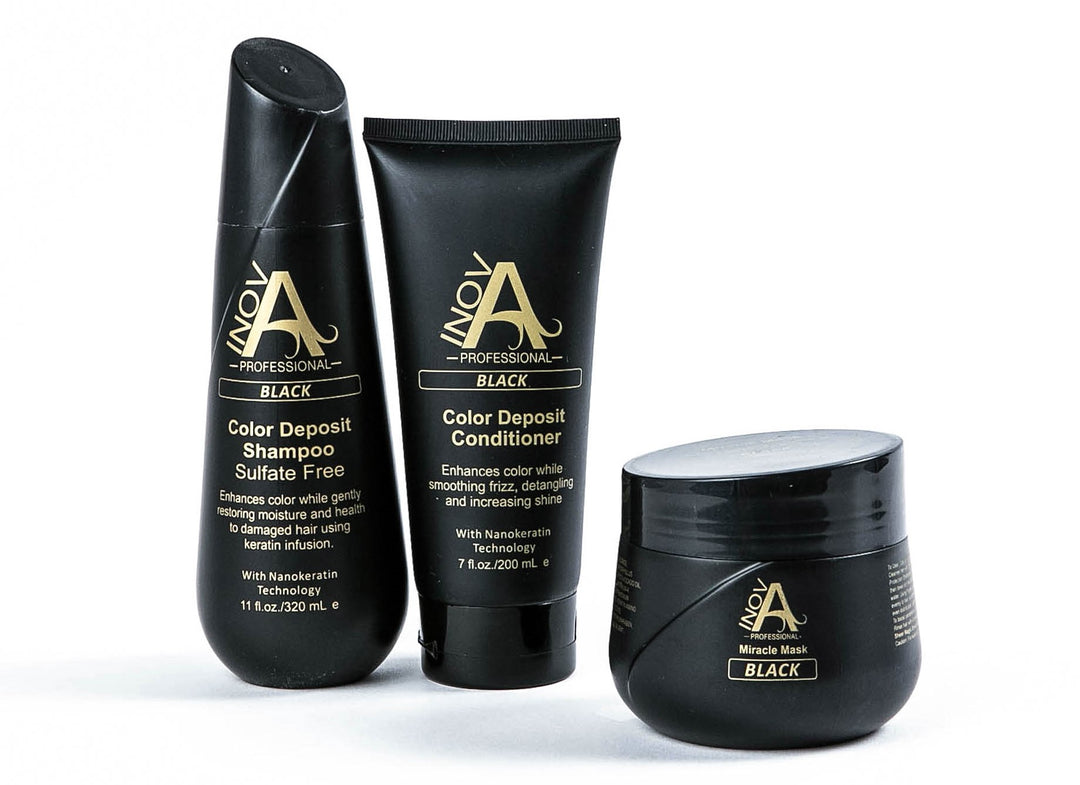 Salon - Color Deposit Shampoo Black - 11 oz. - Inova Professional
