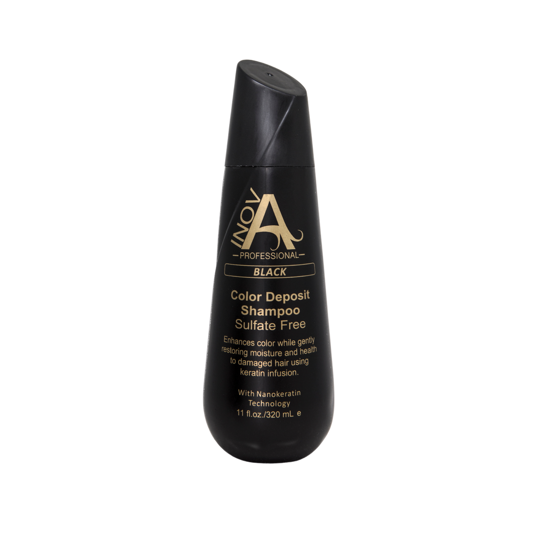 Salon - Color Deposit Shampoo Black - 11 oz. - Inova Professional